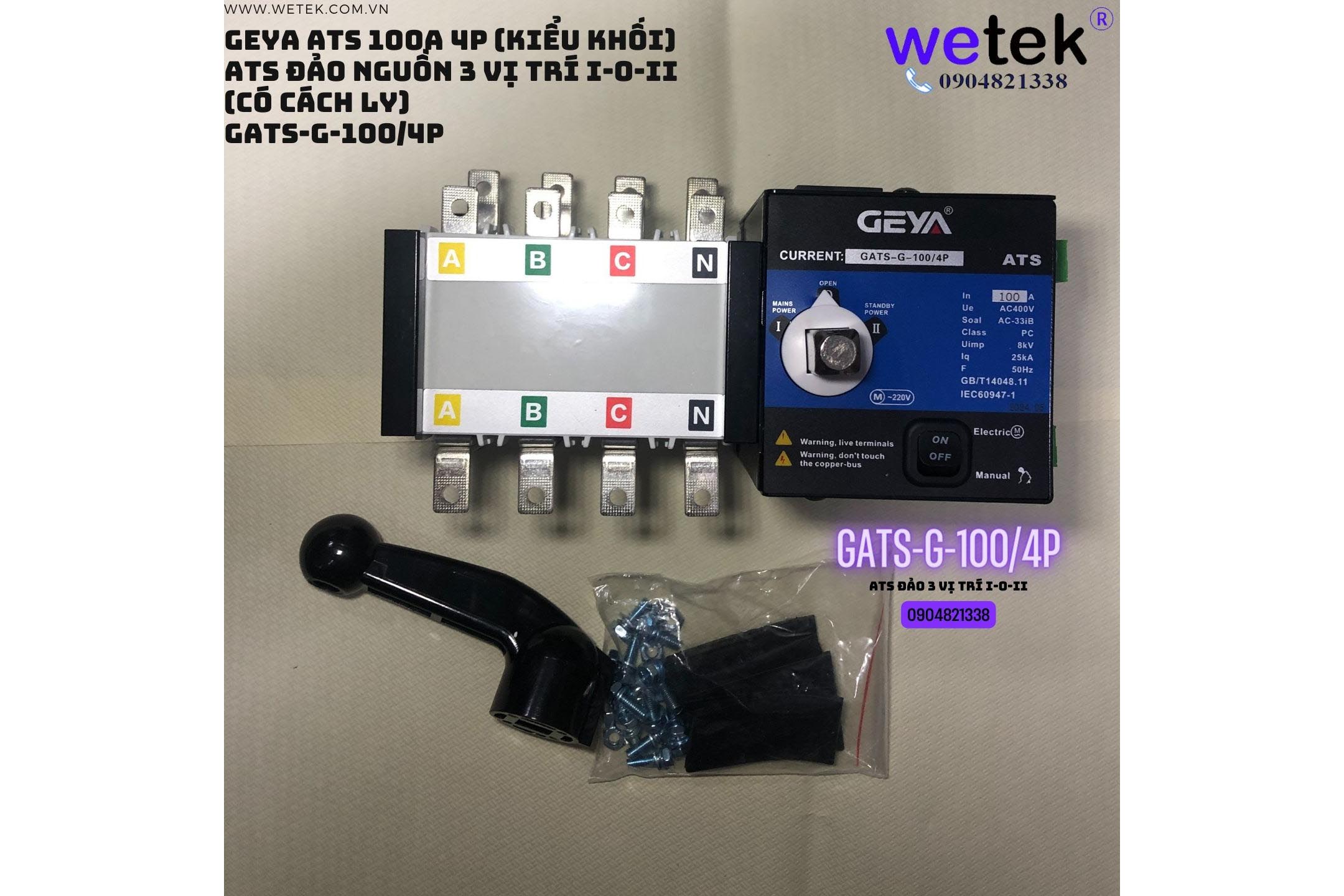 ATS đảo nguồn tự động dạng khối 4P 100A GATS-G series GATS-G-100/4P