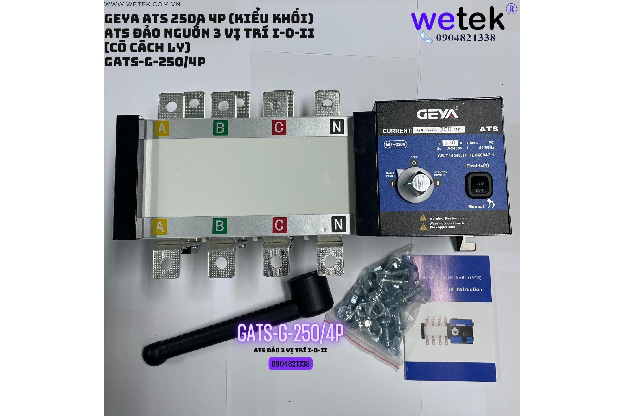 ATS đảo nguồn tự động dạng khối 4P 250A GATS-G series GATS-G-250/4P