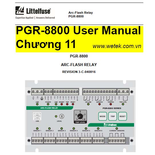 PGR-8800 User manual Hướng dẫn sử dụng chương 11 (Rơ le bảo vệ hồ quang Littelfuse)