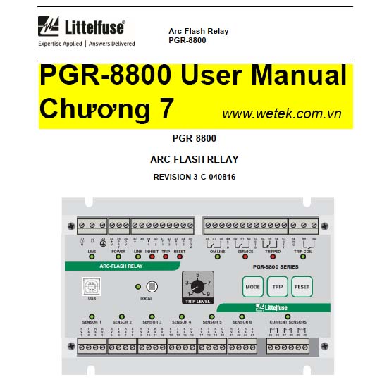 PGR-8800 User manual Hướng dẫn sử dụng chương 7 (Rơ le bảo vệ hồ quang Littelfuse)