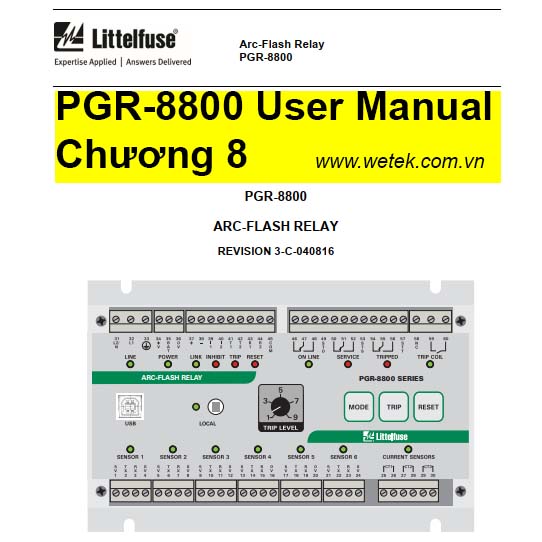 PGR-8800 User manual Hướng dẫn sử dụng chương 8 (Rơ le bảo vệ hồ quang Littelfuse)