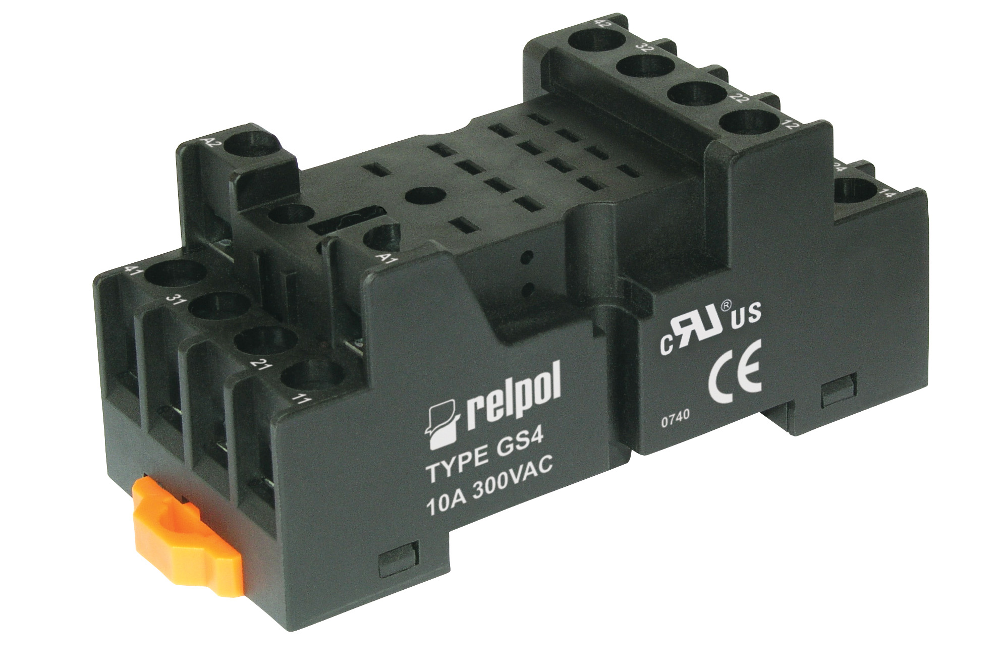 Đế relay GS4 cho relay trung gian Relpol R4N 4CO 10A 300Vac
