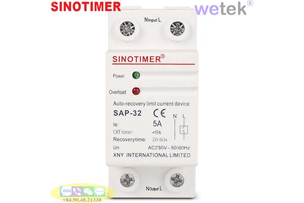 Rơ le dòng điện Sinotimer SAP-32  5A tự động bảo vệ và đóng lại, loại 1 pha 220V