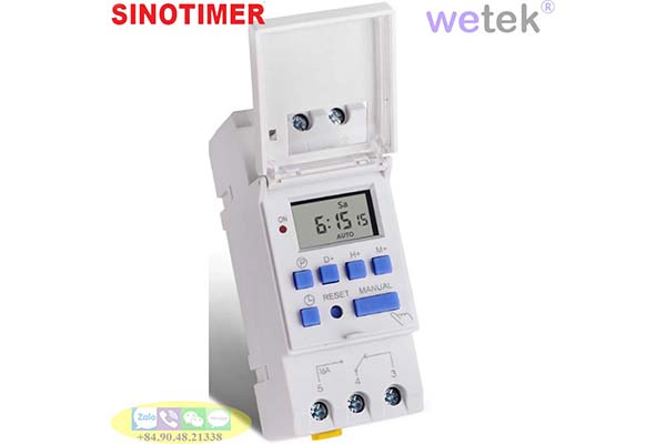 [Timer mã 16] Công tắc timer 24h Sinotimer TM615  Nguồn:220V Output:Tiếp điểm khô Tải:16A 1NO+1NC Cài theo:1 phút 5PINS 1NO+1NC